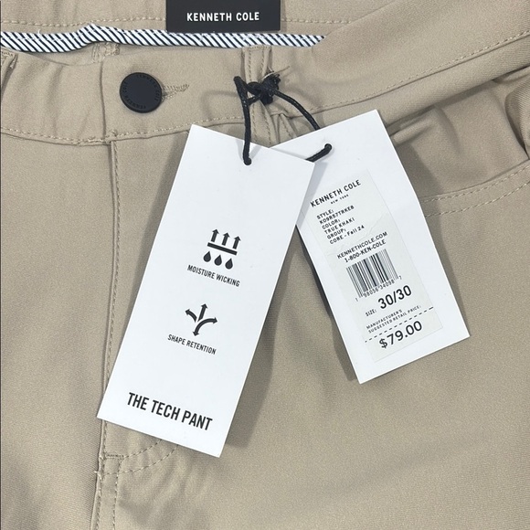 Kenneth Cole Tan Chinos Classic Straight-Leg Cotton Twill - Picture 7 of 8